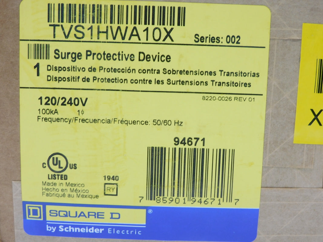 SQUARE D TVS1HWA10X SER. 002 240V NSFS