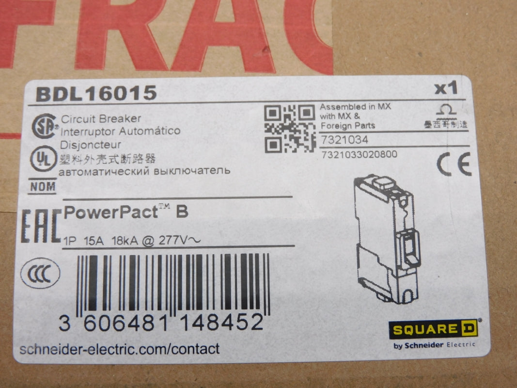 SQUARE D BDL16015 277V 15A  NSFS