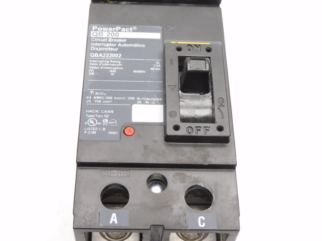 SQUARE D QBA222002 240V 200A (AS PICTURED) NSMP