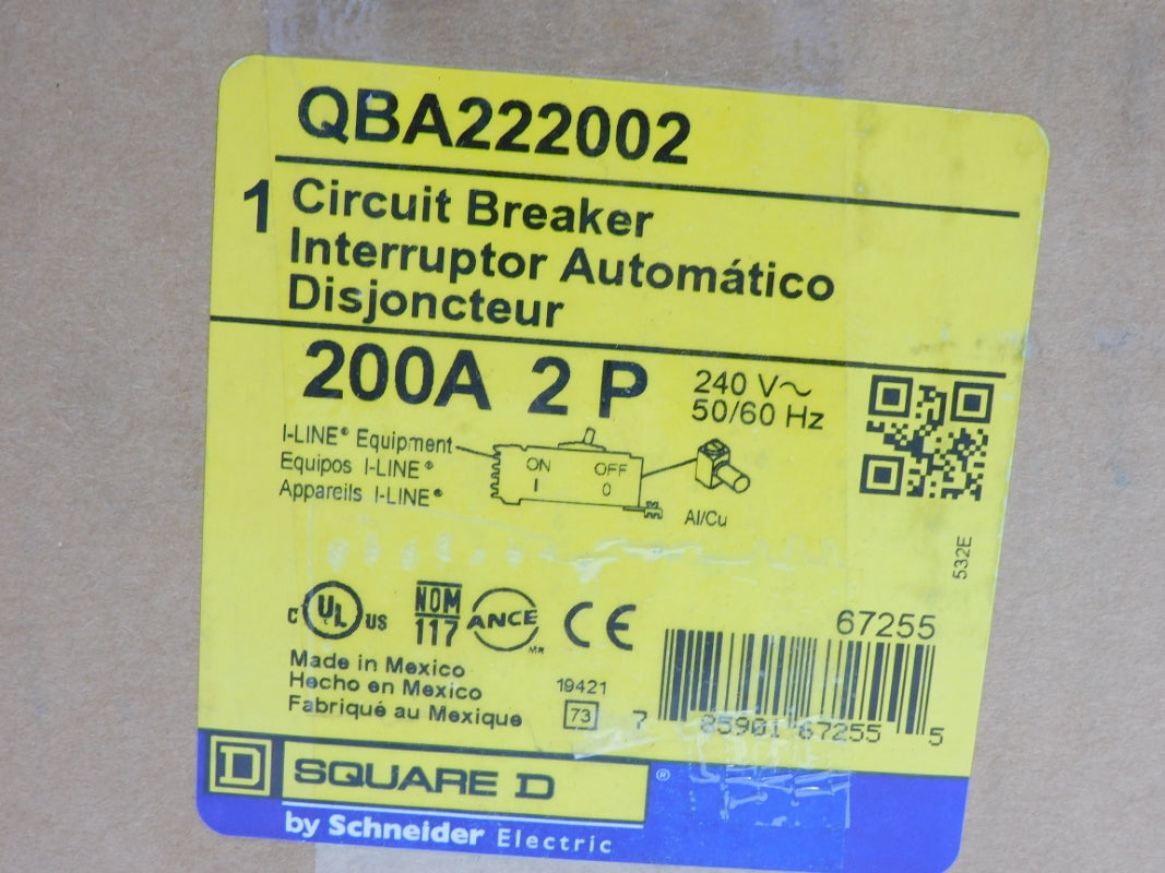 SQUARE D QBA222002 240V 200A (AS PICTURED) NSMP