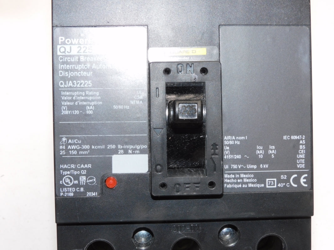 SQUARE D QJA32225 208V 225A NSMP