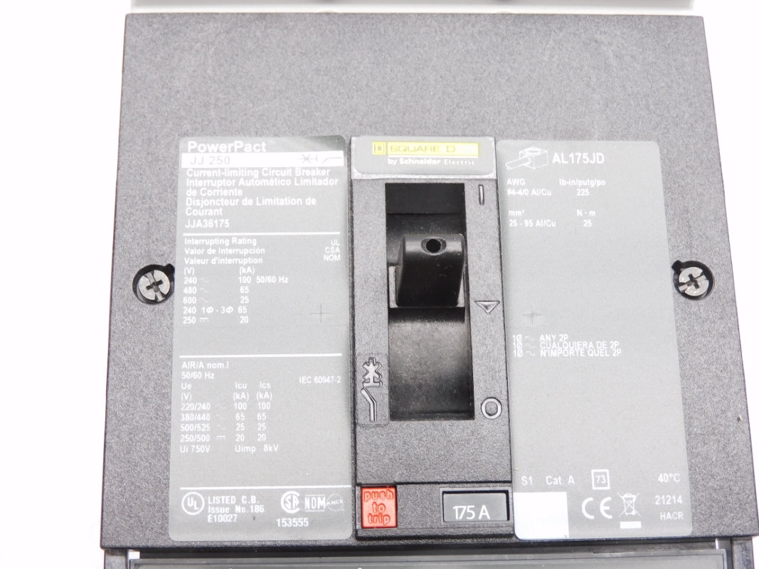 SQUARE D JJA36175 600V 175A (AS PICTURED) NSMP