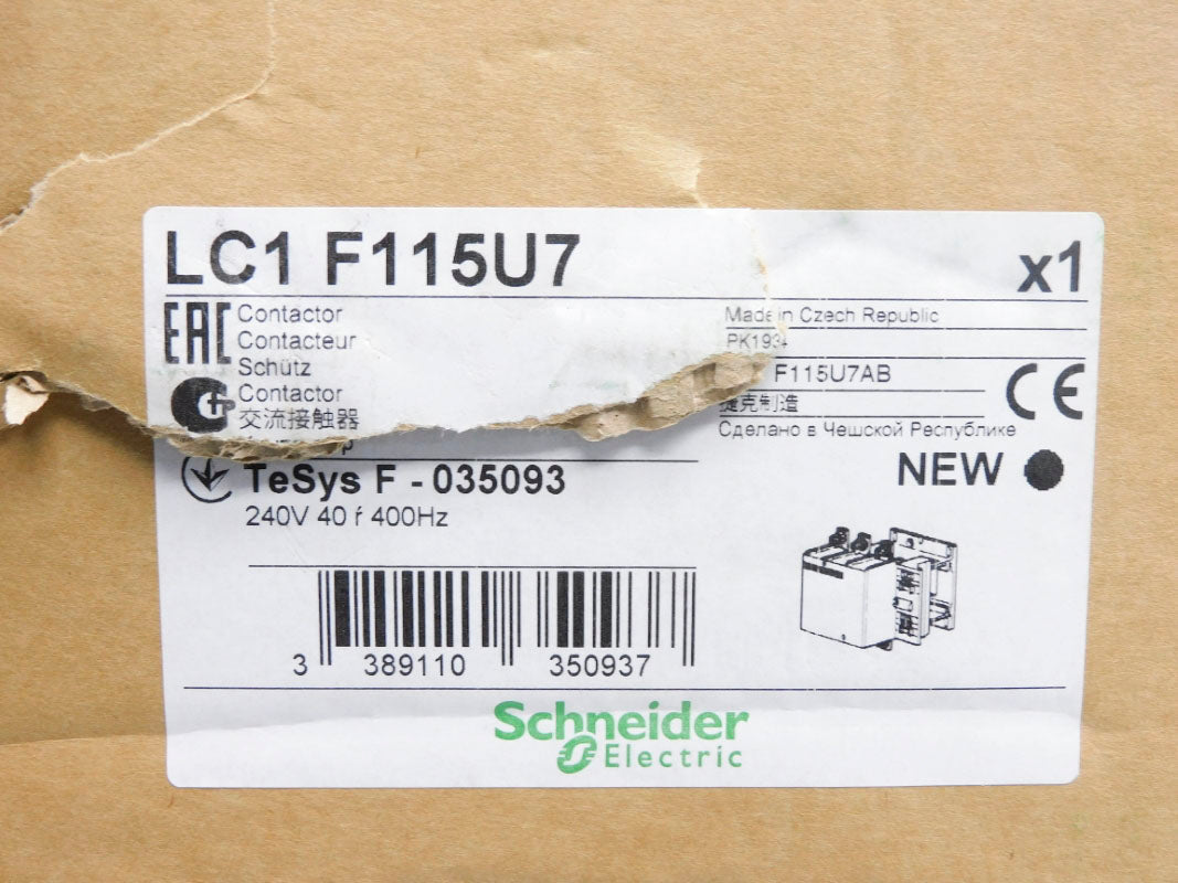 SCHNEIDER ELECTRIC LC1F115U7 240V 200A NSMP