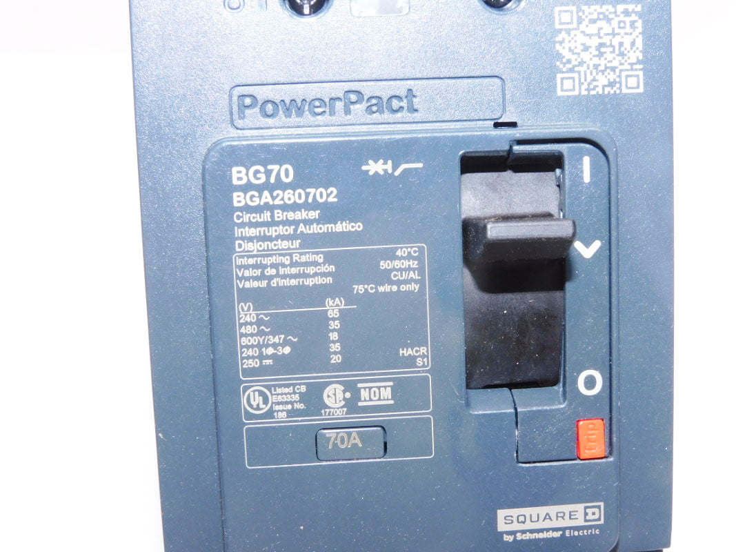 SQUARE D BGA260702 480V 70A NSMP