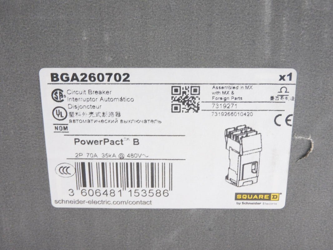 SQUARE D BGA260702 480V 70A NSMP
