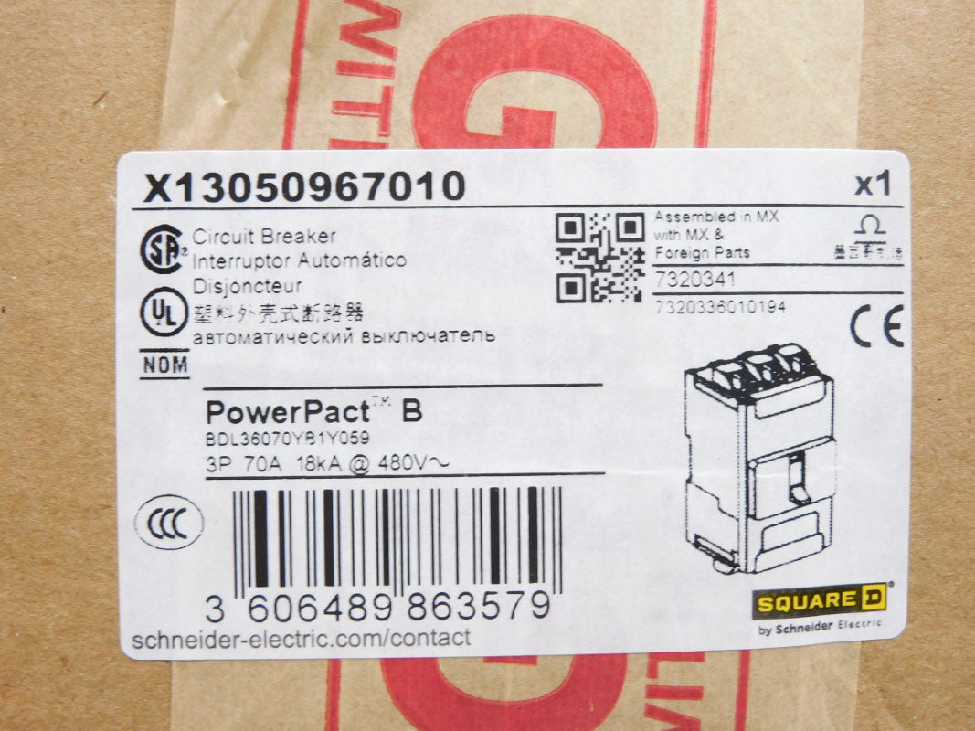 SQUARE D X13050967010 480V 70A NSMP