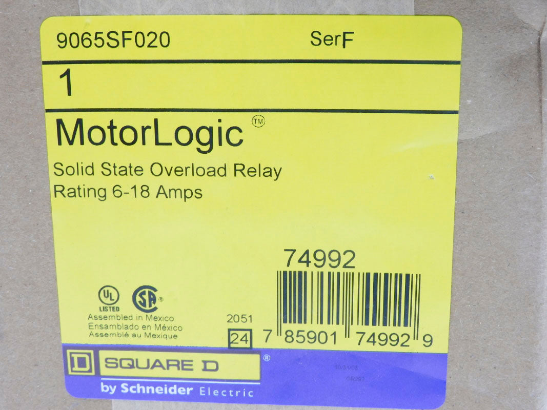 SQUARE D 9065SF020 SER. F 18A NSFS