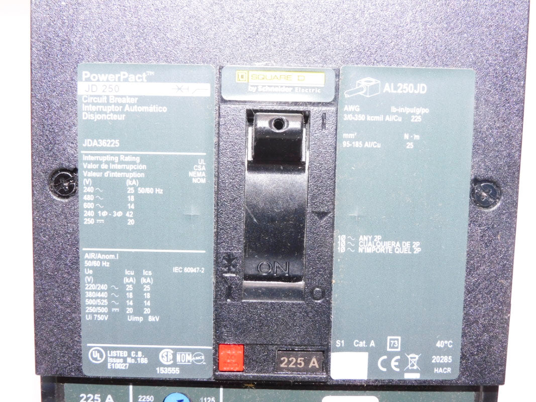 SQUARE D JDA36225 600V 225A NSMP