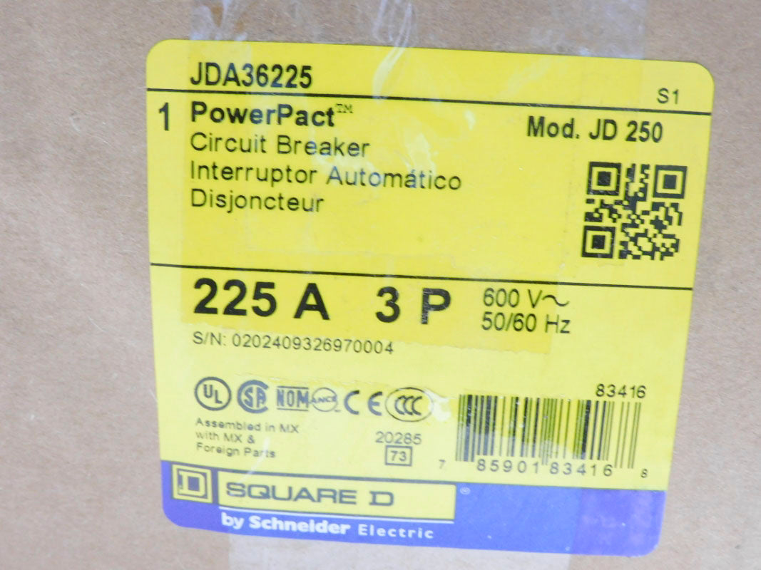 SQUARE D JDA36225 600V 225A NSMP