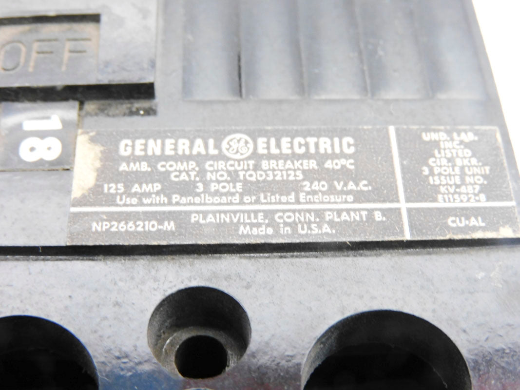 GENERAL ELECTRIC TQD32125 125A 240VAC UNMP