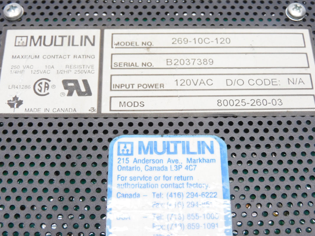 MULTILIN 269-10C-120 120VAC 10A (AS PICTURED) UNMP