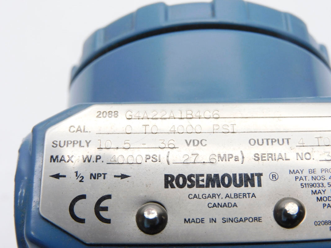 ROSEMOUNT 2088G4A22A1B4C6 36VDC 4000PSI UNMP