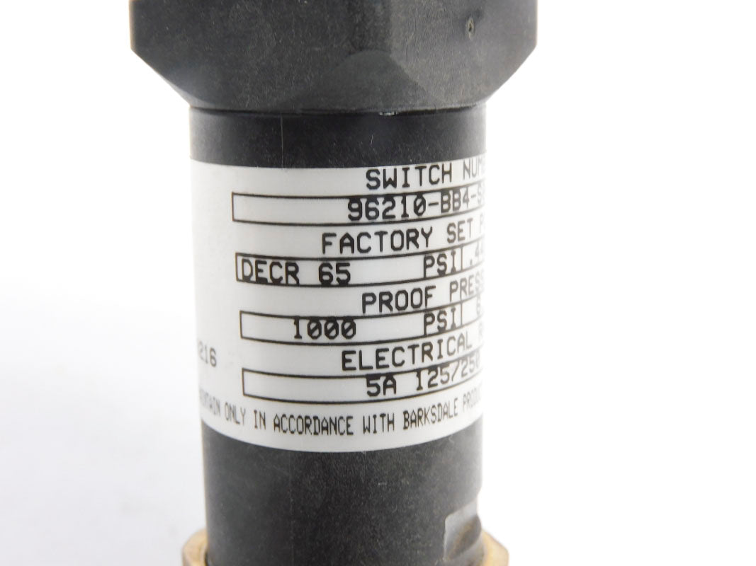 BARKSDALE 96210-BB4-S0074 250VAC 65PSI 5A NSNP
