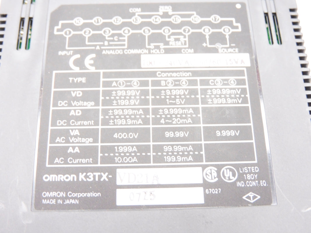 OMRON K3TX-VD21A 240VAC NSMP