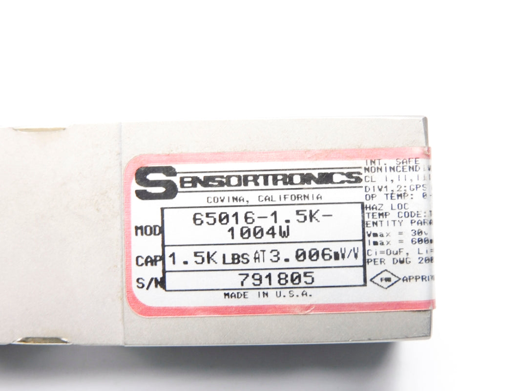 SENSORTRONICS 65016-1.5K-1004W 30V 1.5K 3.006MV/V NSNP