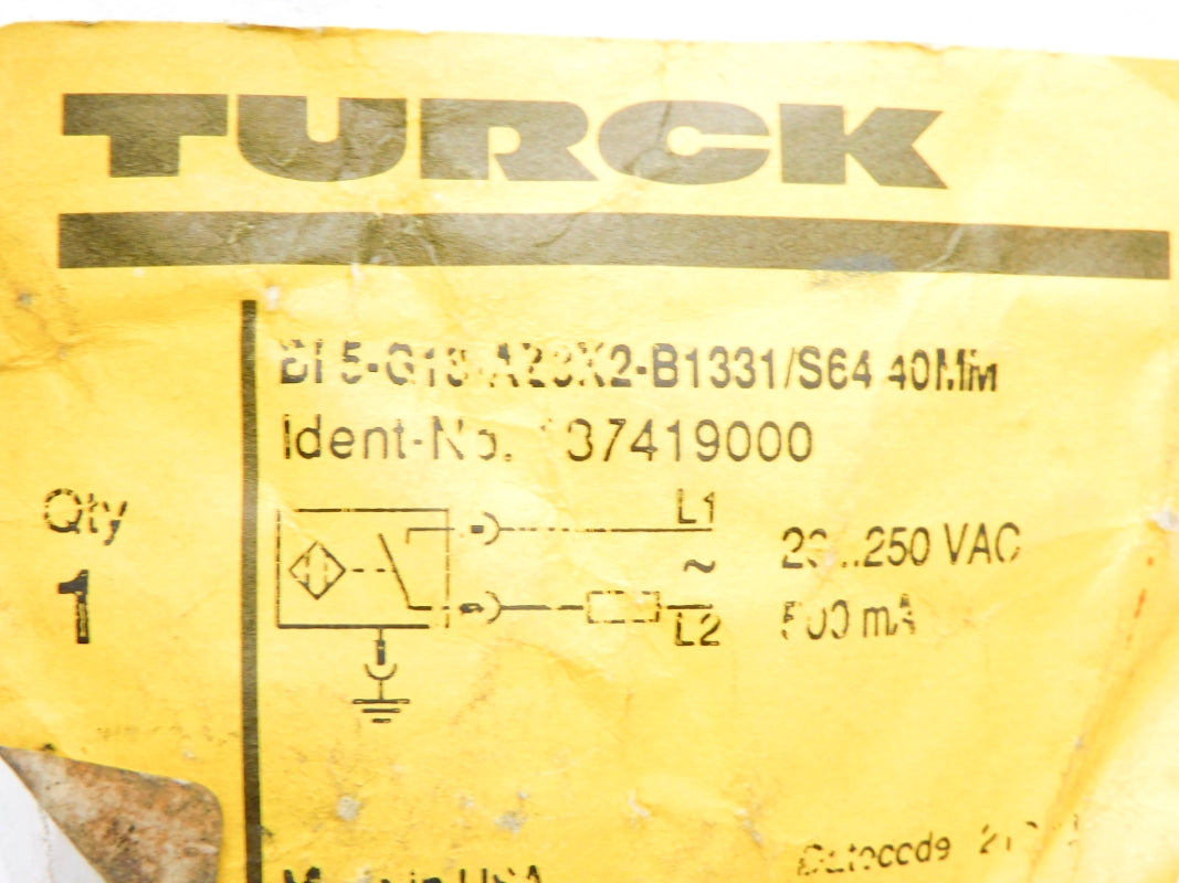TURCK BI5-G18-AZ3X2-B1331/S64 187419000 250VAC 40MM NSMP