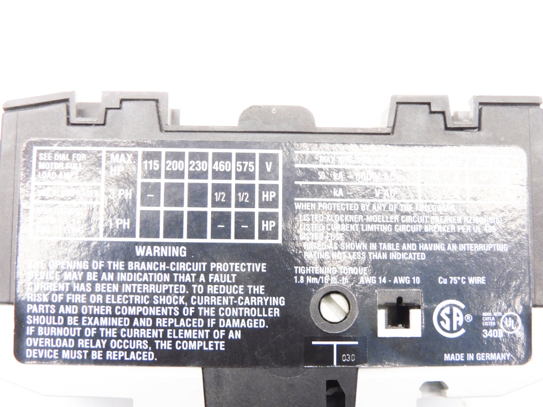 KLOCKNER MOELLER PKZM0-0.63 SER. 02 575V 63A NSMP
