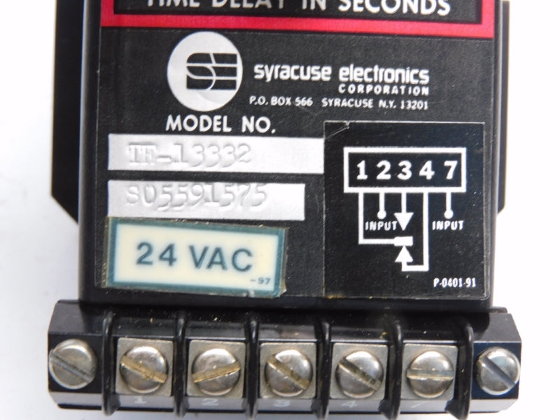 SYRACUSE ELECTRONICS TE-13332 24VAC 3.6-360SEC. NSMP