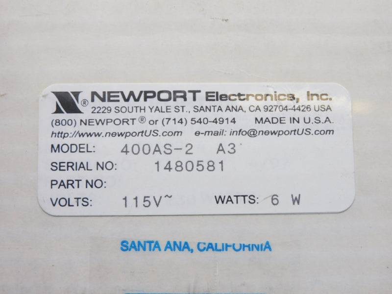 NEWPORT ELECTRONICS 400AS-2 A3 115V NSFS
