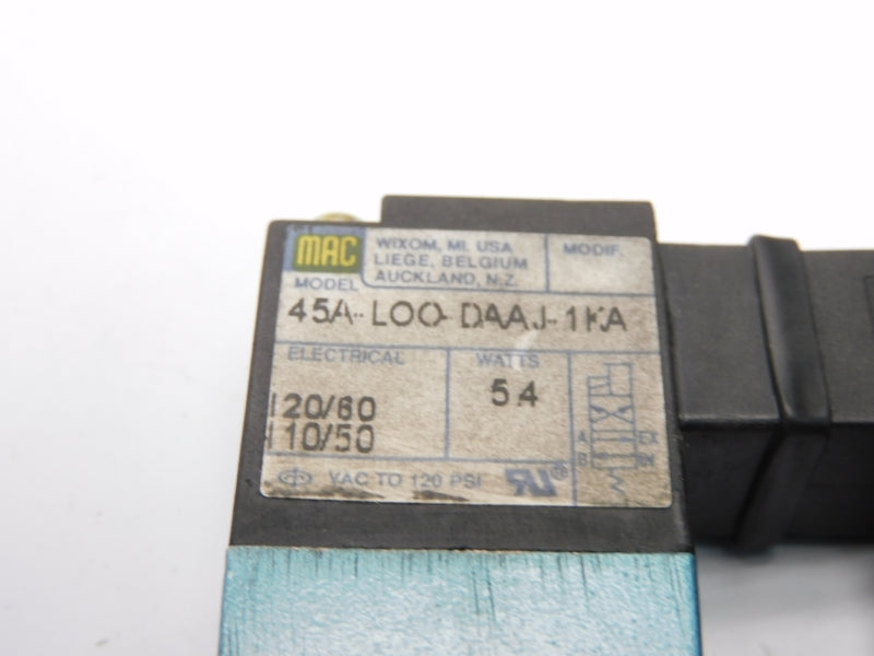 MAC 45A-L00-DAAJ-1KA 110-120V 120PSI UNMP