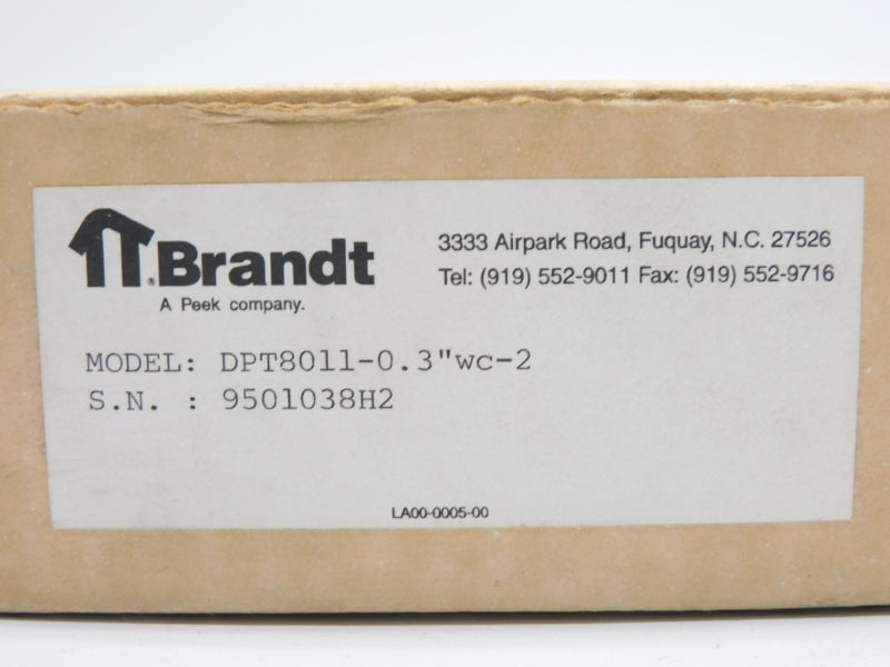 BRANDT INSTRUMENTS DPT8011-0.3"WC-2 NSMP