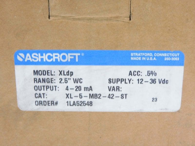 ASHCROFT XL-5-MB2-42-ST XLDP 12-36VDC 2.5"WC NSMP