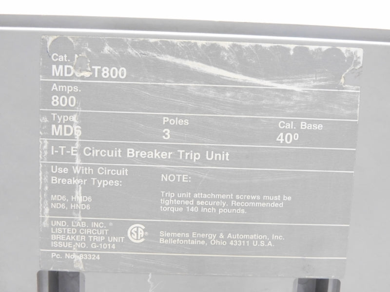 I-T-E MD63T800 800A UNMP