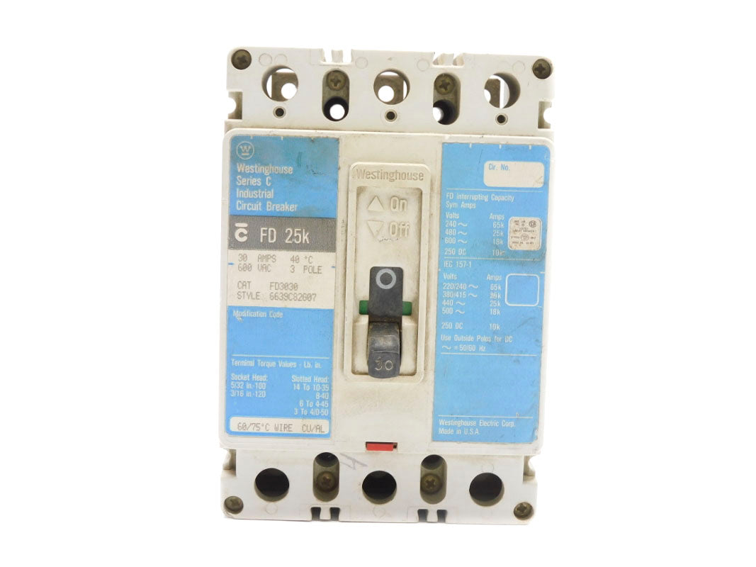 WESTINGHOUSE FD3030 SER. C 600VAC 30A UNMP