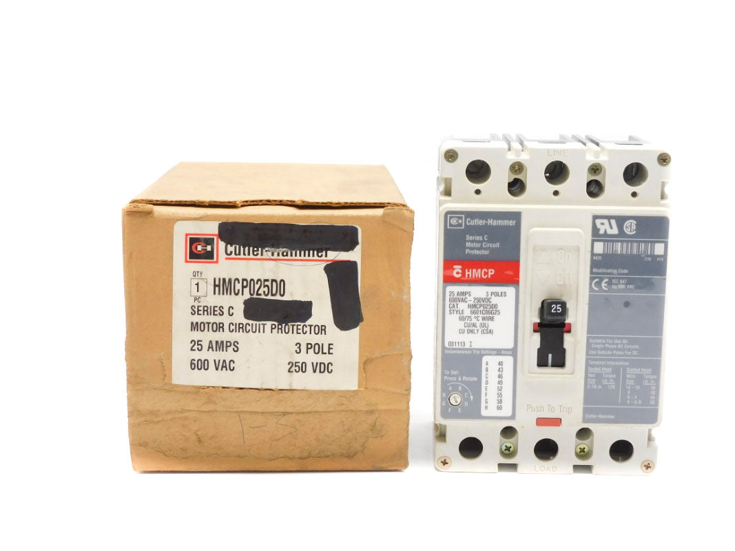 CUTLER HAMMER HMCP025D0 SER. C 600VAC 25A NSMP