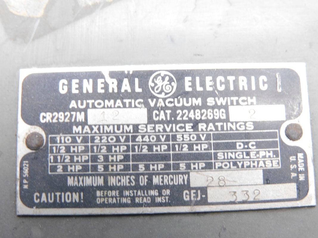 GENERAL ELECTRIC CR2927M12 2248269G2 550V NSNP