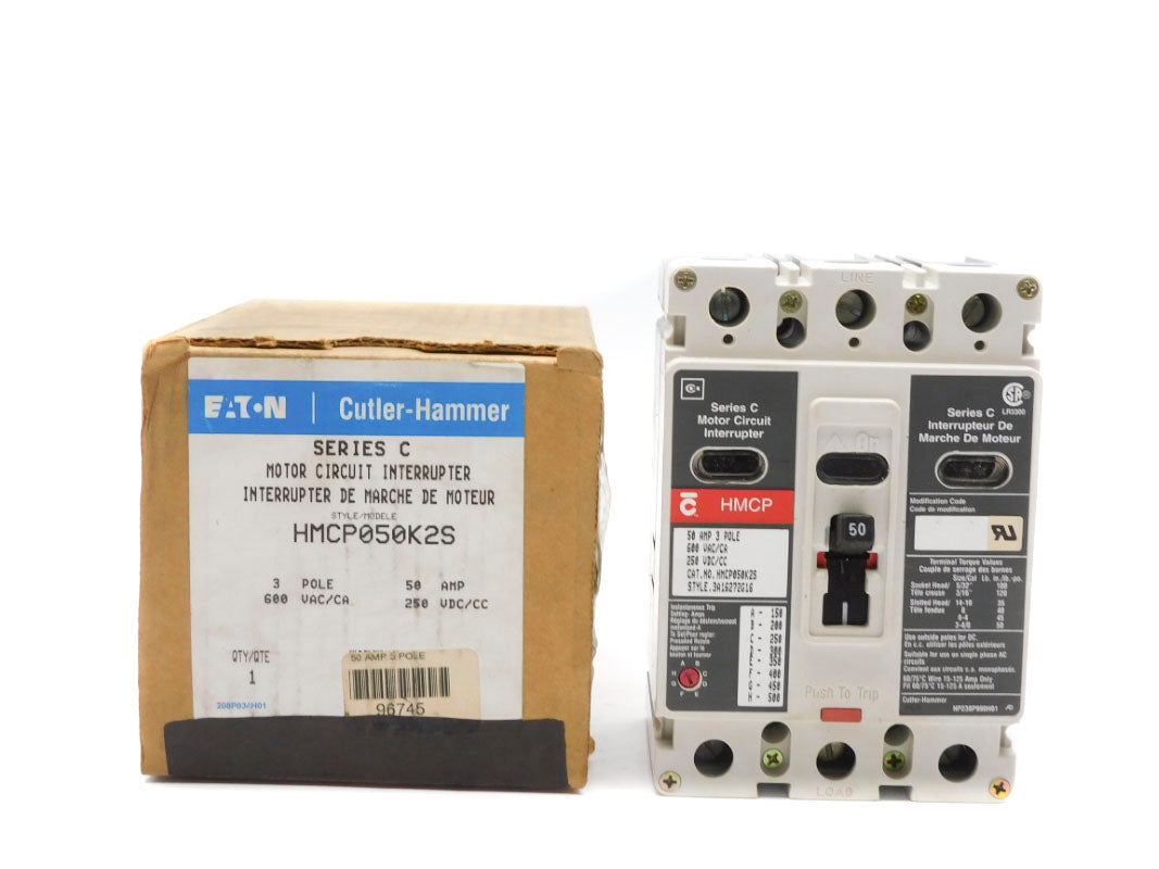 CUTLER HAMMER HMCP050K2S SER. C 600VAC 50A NSMP