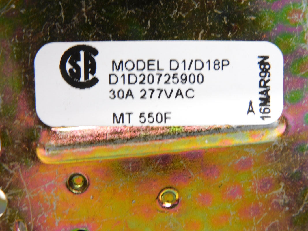 ROBERTSHAW D1-D2-072-59-00 5000-854 277VAC 30A 500'F NSMP