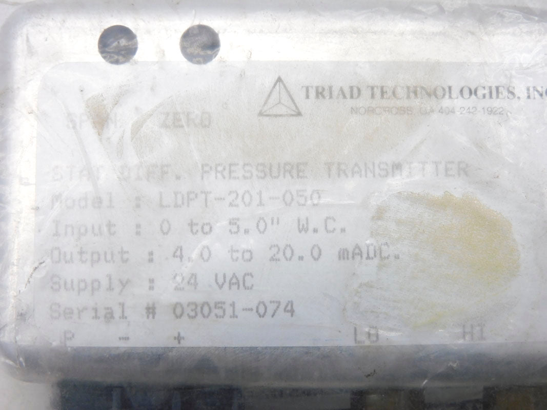 TRIAD LDPT-201-050 24VAC 0-5.0"W.C. NSNP