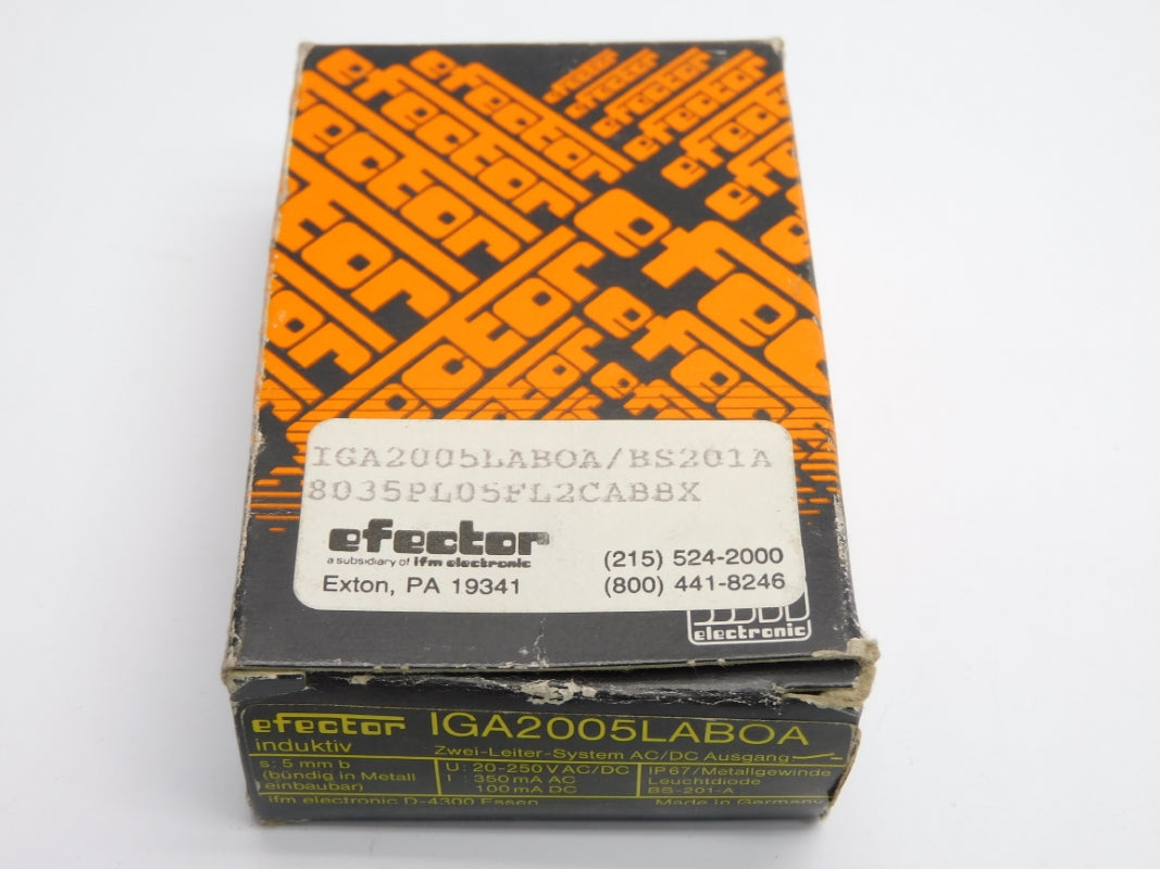 IFM EFECTOR IGA2005LABOA/BS201A 8035PL05FL2CABBX 20-250VAC/DC NSMP