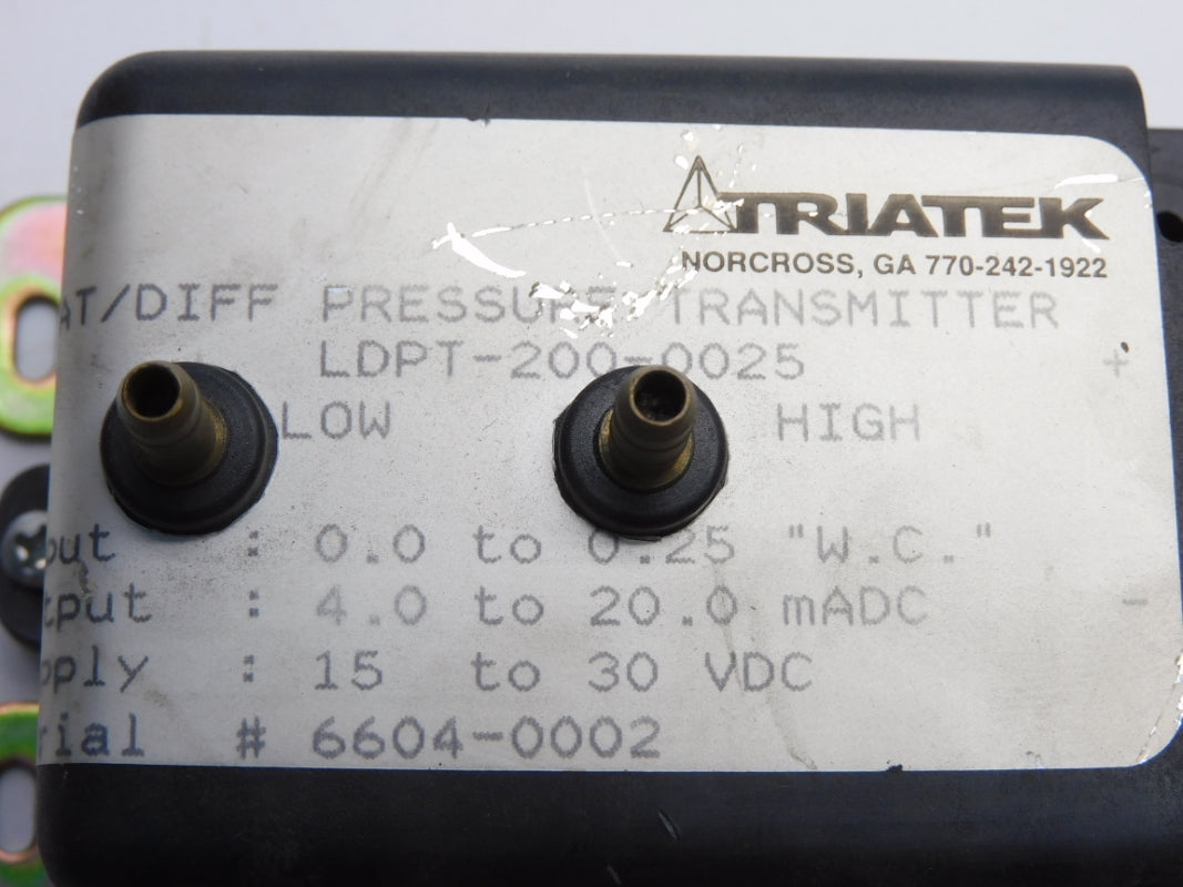 TRIATEK LDPT-200-0025 15-30VDC .025"W.C. NSNP