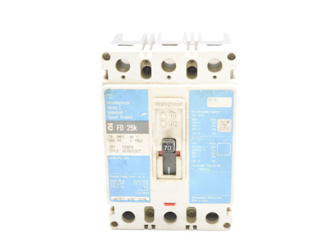 WESTINGHOUSE FD3070 SER. C 600VAC 70A UNMP