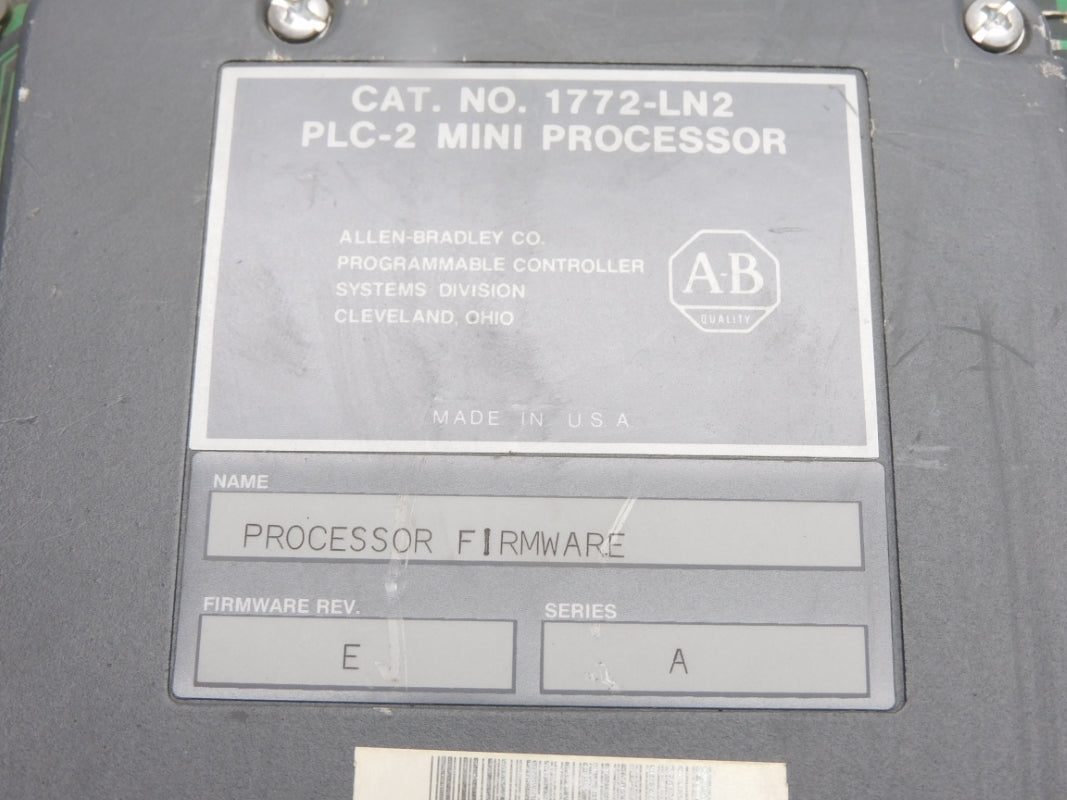 ALLEN BRADLEY 1772-LN2 SER. A F/W E UNMP