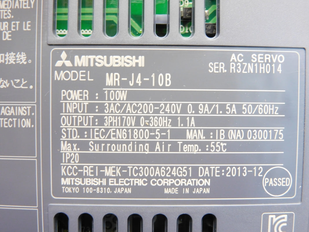 MITSUBISHI MR-J4-10B 200-240VAC 0.9/1.5A NSNP