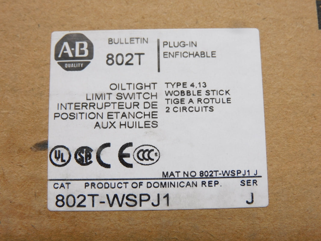 ALLEN BRADLEY 802T-WSPJ1 SER. J (BR/WH) NSFS
