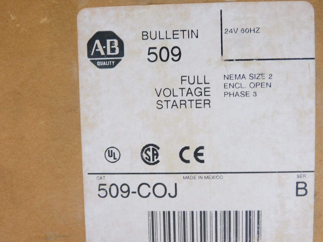 ALLEN BRADLEY 509-COJ SER. B 24V 45A (BR/WH) NSMP