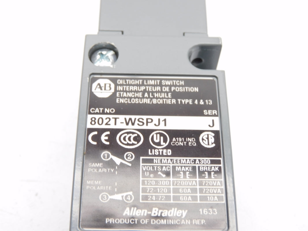 ALLEN BRADLEY 802T-WSPJ1 SER. J 300V 60A (BR/WH) NSMP