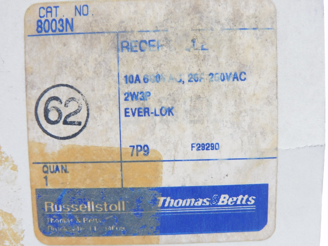 THOMAS&BETTS RUSSELLSTOLL 8003N 600VAC 20A (AS PICTURED) NSMP