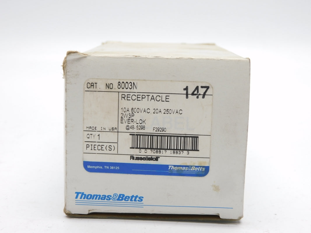 THOMAS&BETTS RUSSELLSTOLL 8003N 600VAC 20A NSMP