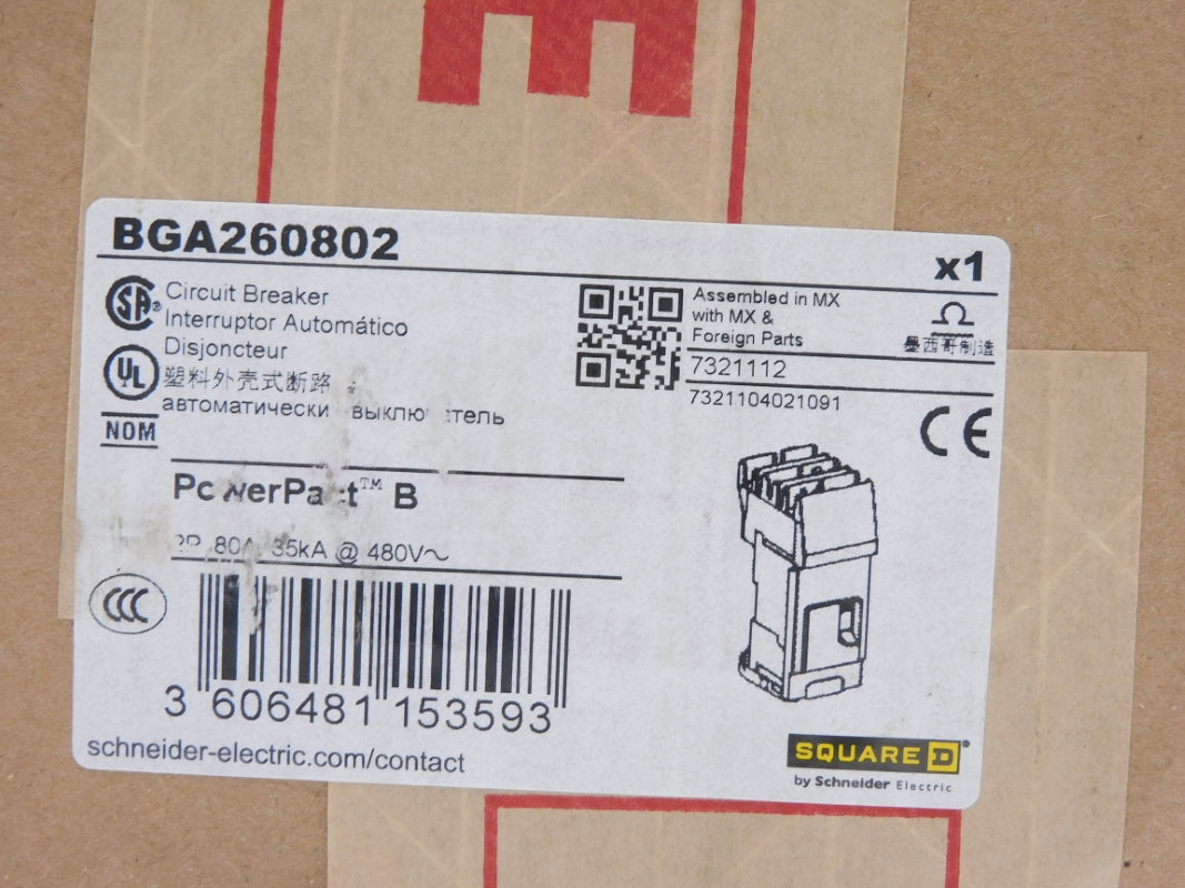 SQUARE D BGA260802 480V 80A NSFS