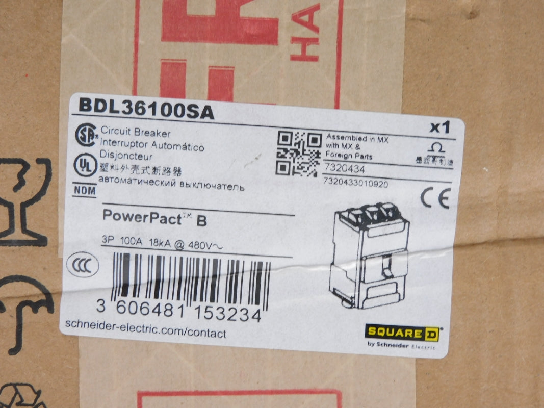 SQUARE D BDL36100SA 480V 100A NSFS