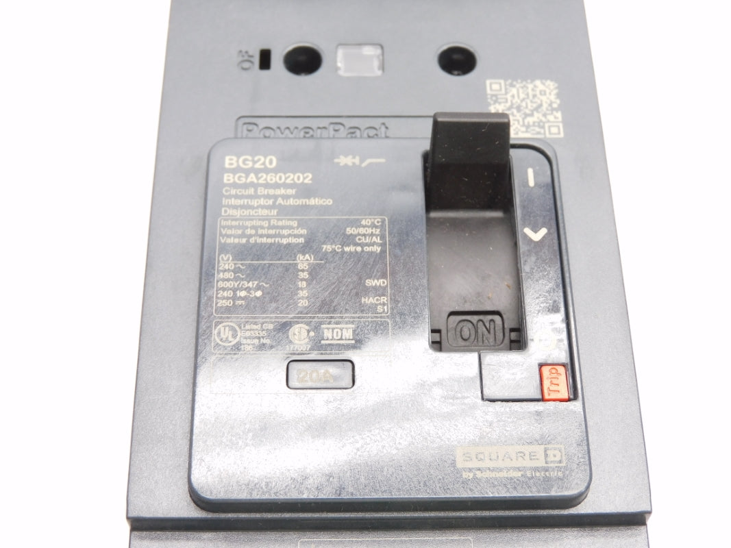 SQUARE D BGA260202 480V 20A NUPI