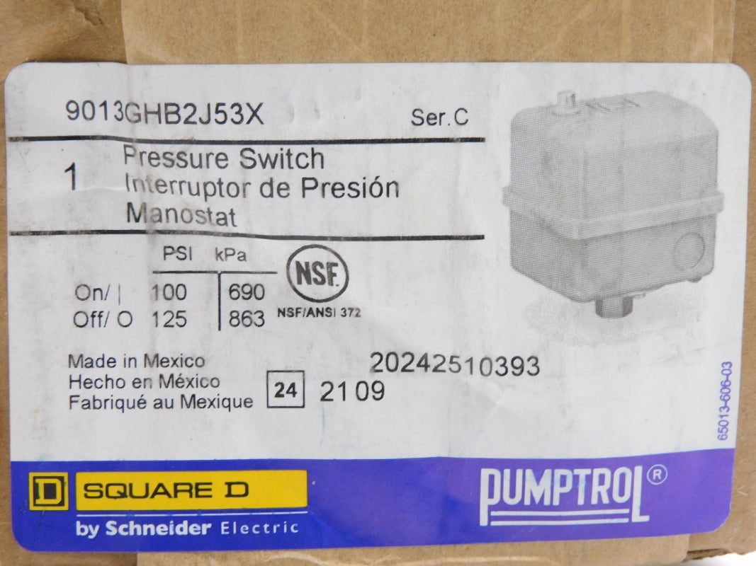 SQUARE D 9013GHB2J53X SER. C 125PSI NSMP