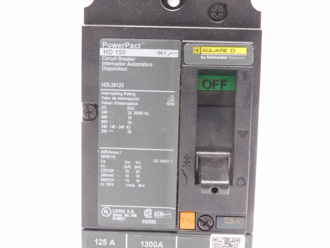 SQUARE D HDL26125 600V 125A NSMP