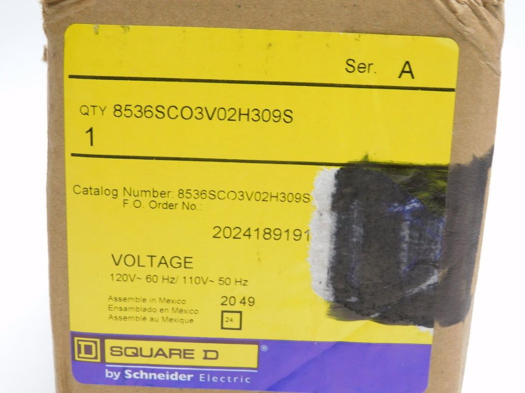 SQUARE D 8536SCO3V02H309S  SER. A 120V 9A NSMP