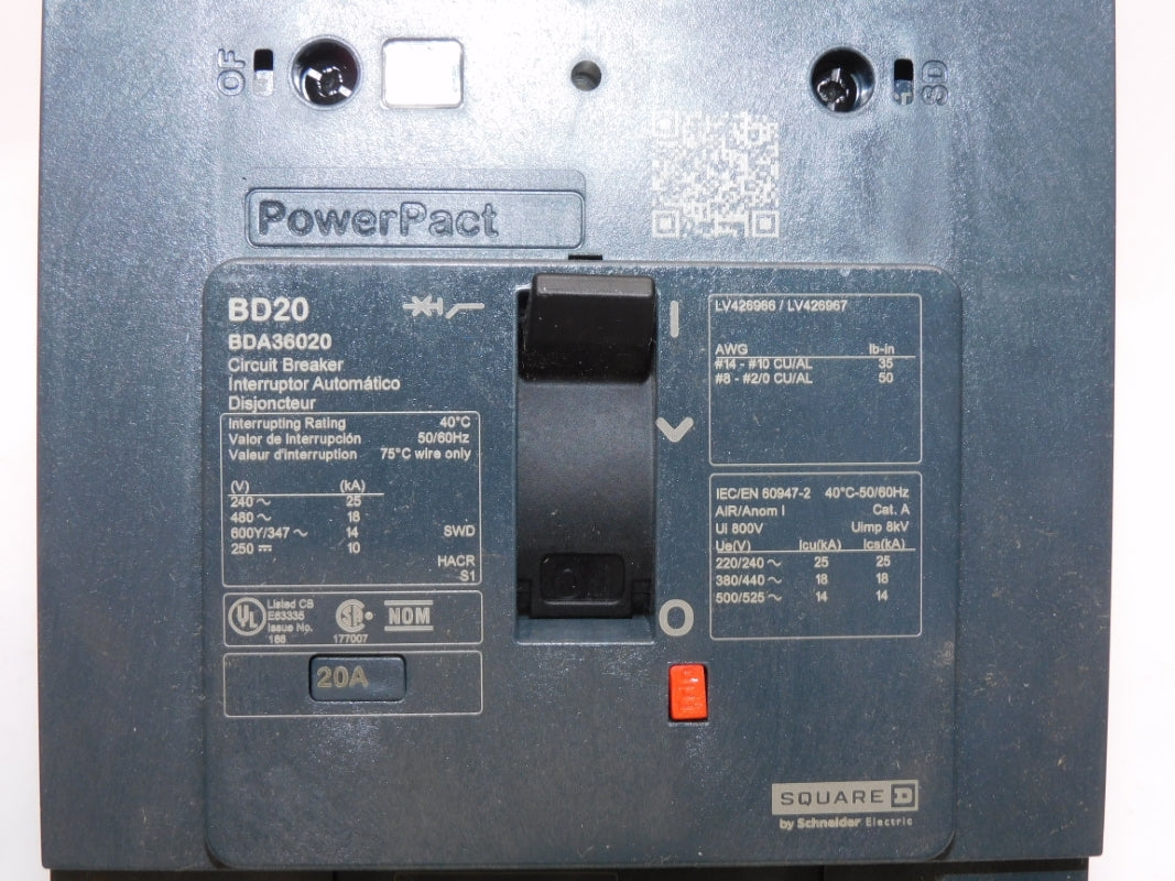 SQUARE D BDA36020 480V 20A NSMP